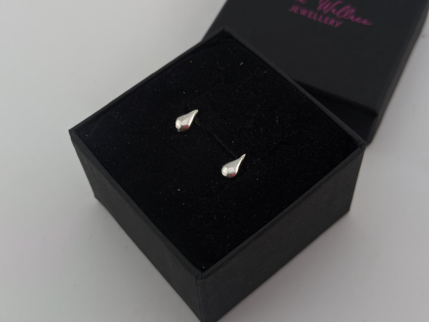 Mini Solid Silver Teardrop Studs