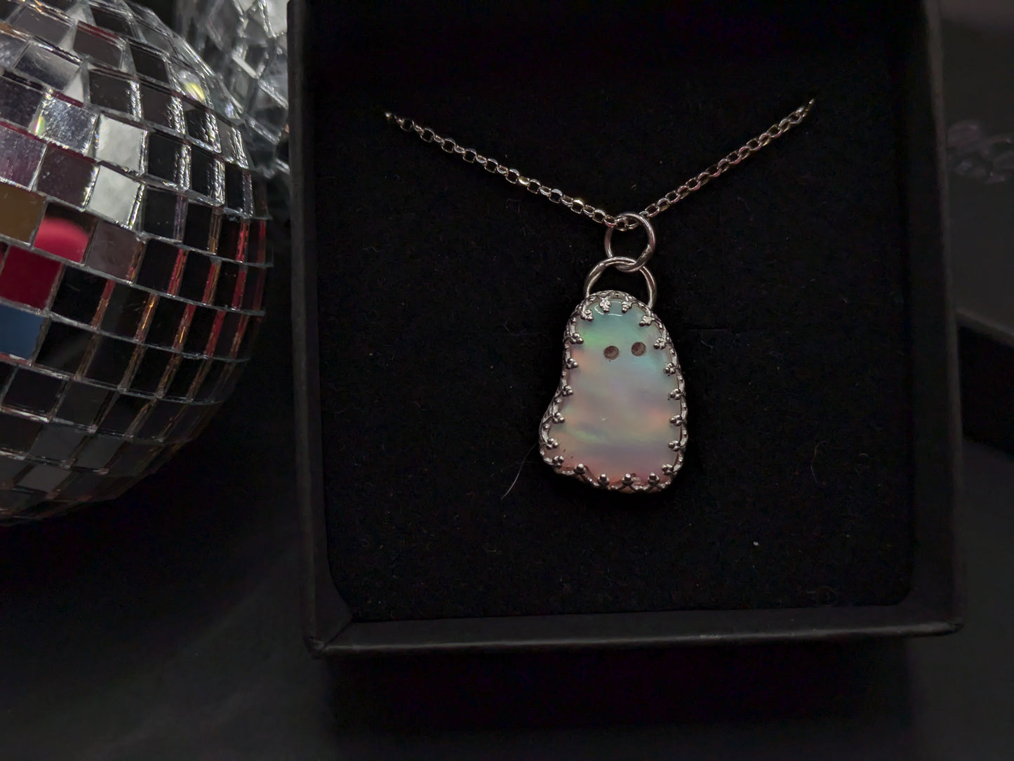 Rainbow Aurora Opal Ghost Pendant