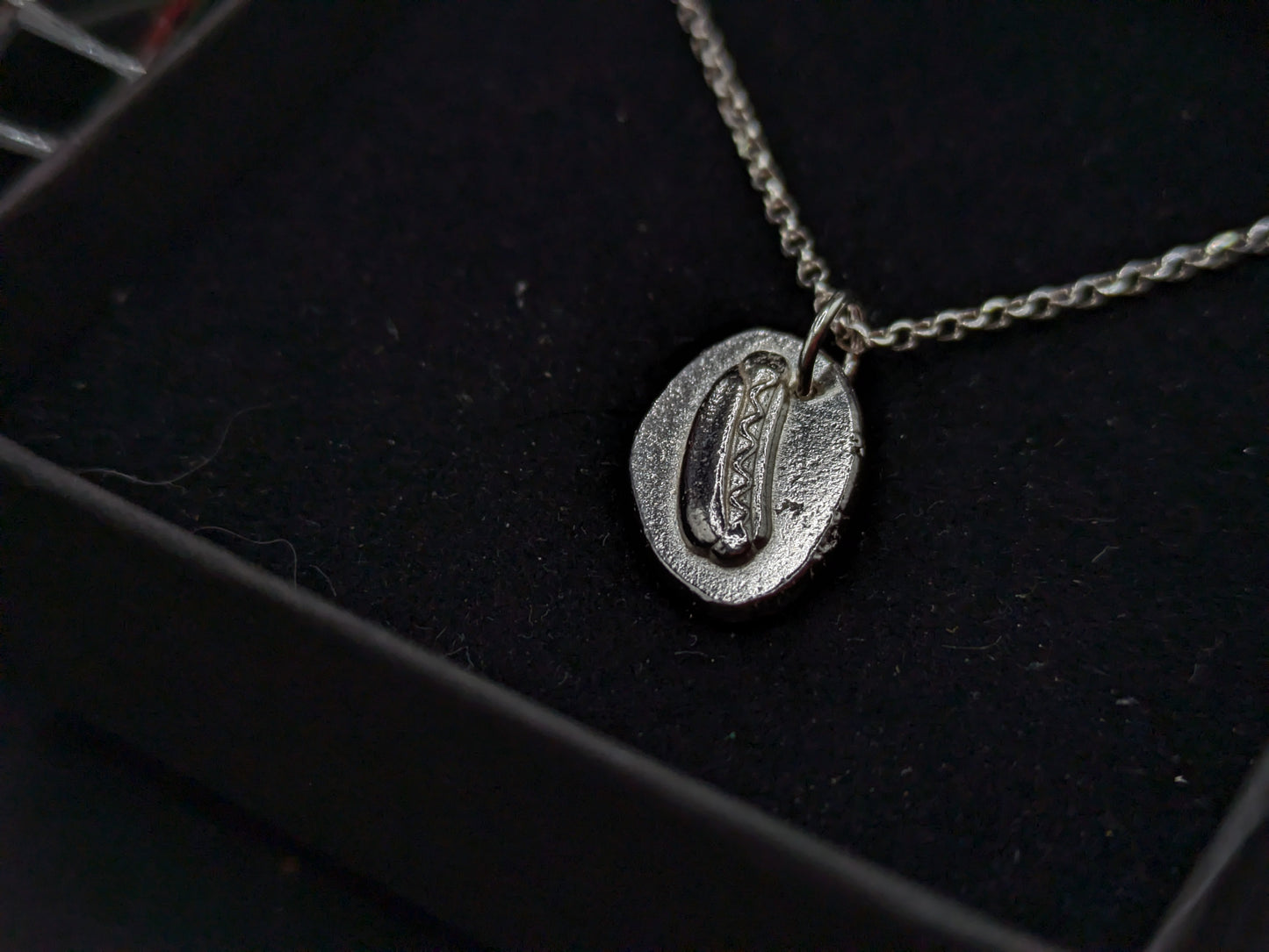 Solid Silver Hotdog Pendant