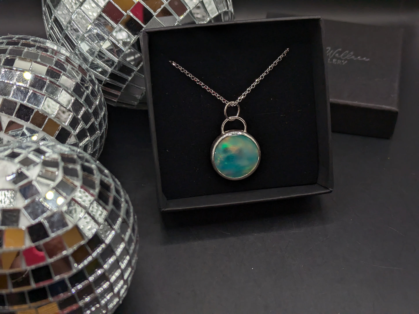 Sea Green Aurora Opal Necklace