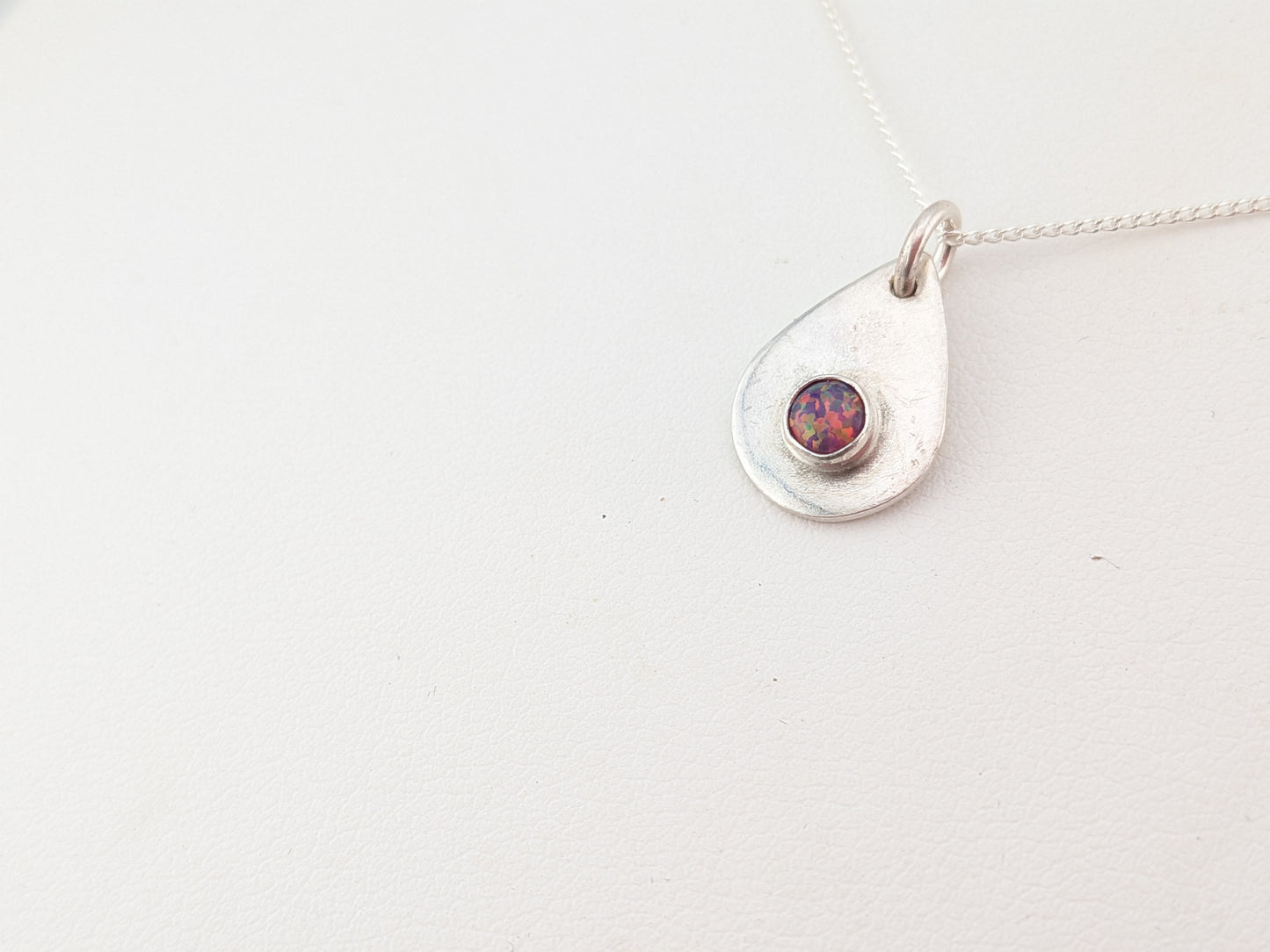 Purple Opal Teardrop Pendant