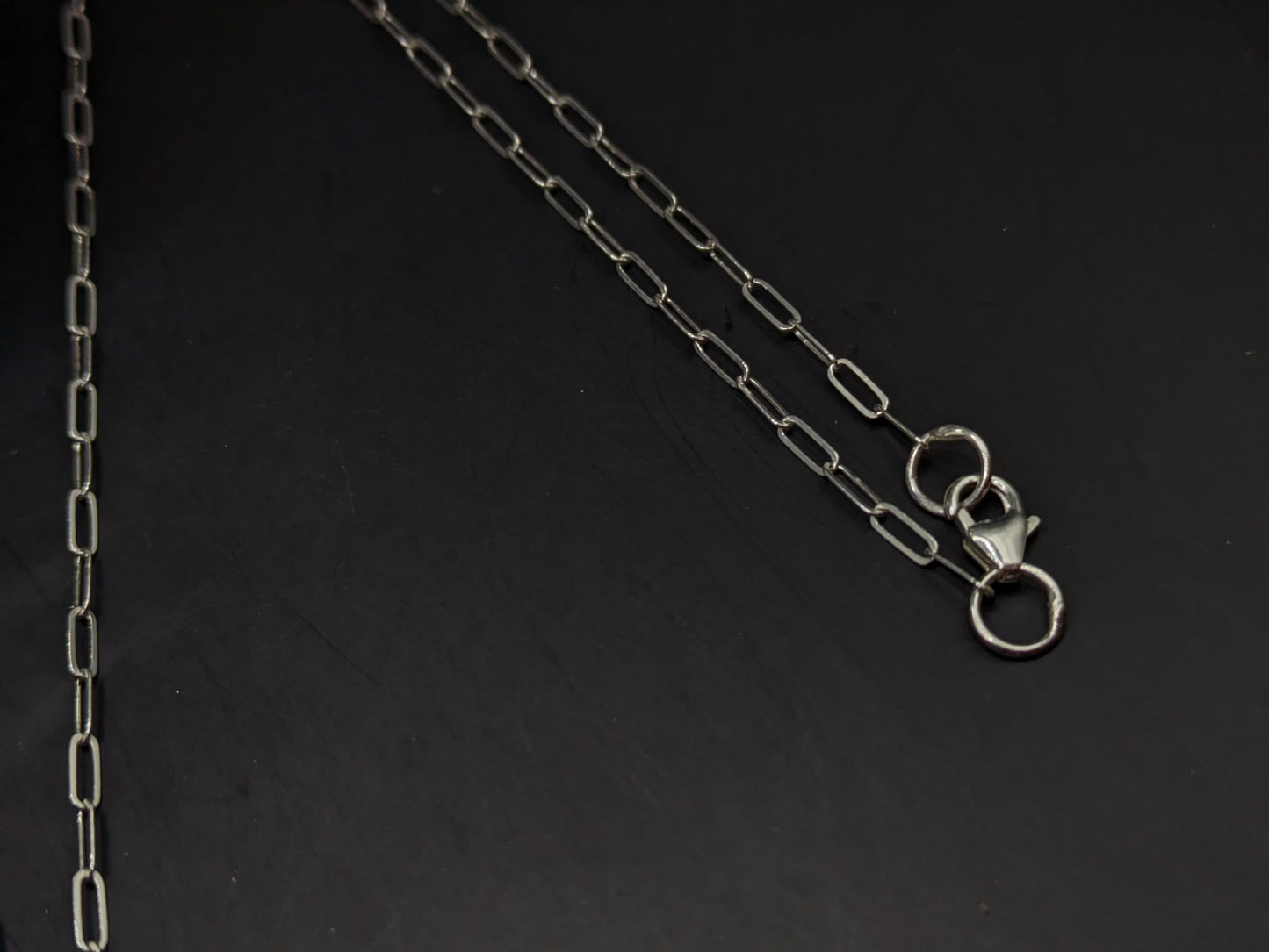 Solid Silver Carabiner Long Chain