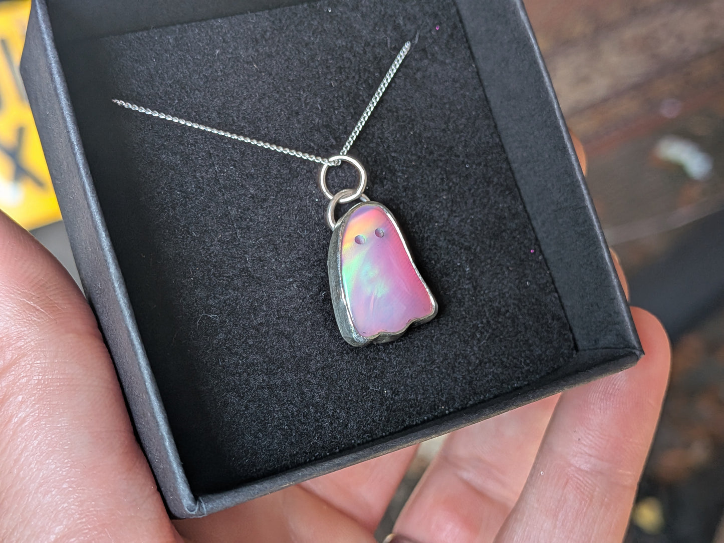 Baby Pink Aurora Opal Ghost Pendant