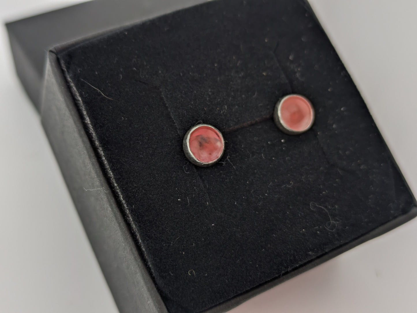 Cherry Quartz Sterling Silver Studs