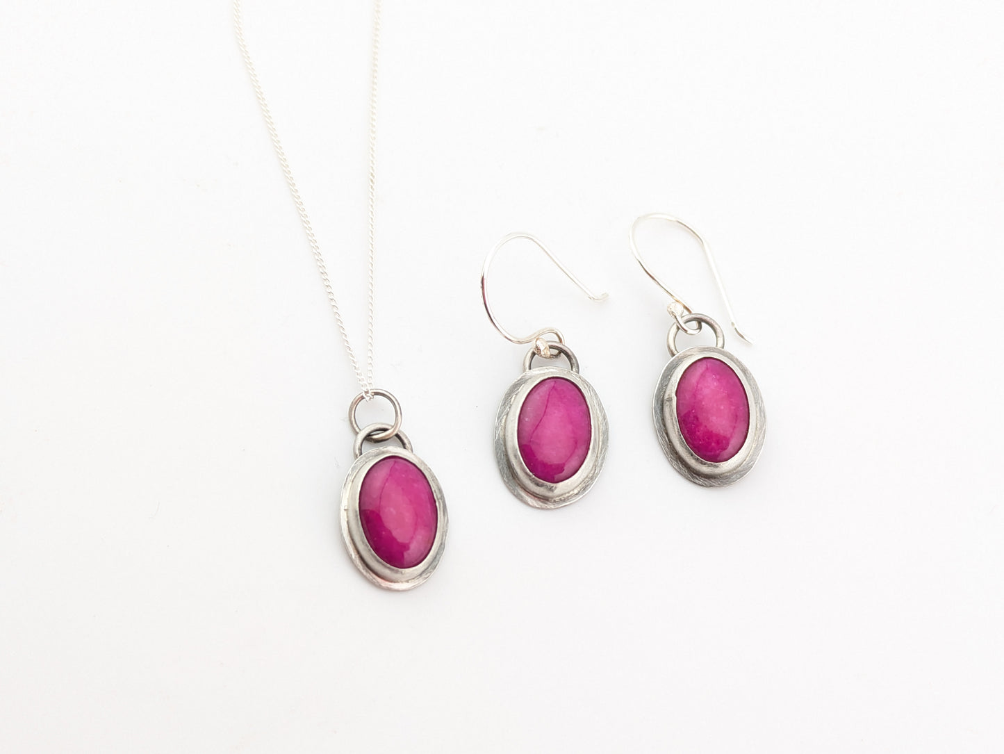Pink Agate Oval Set