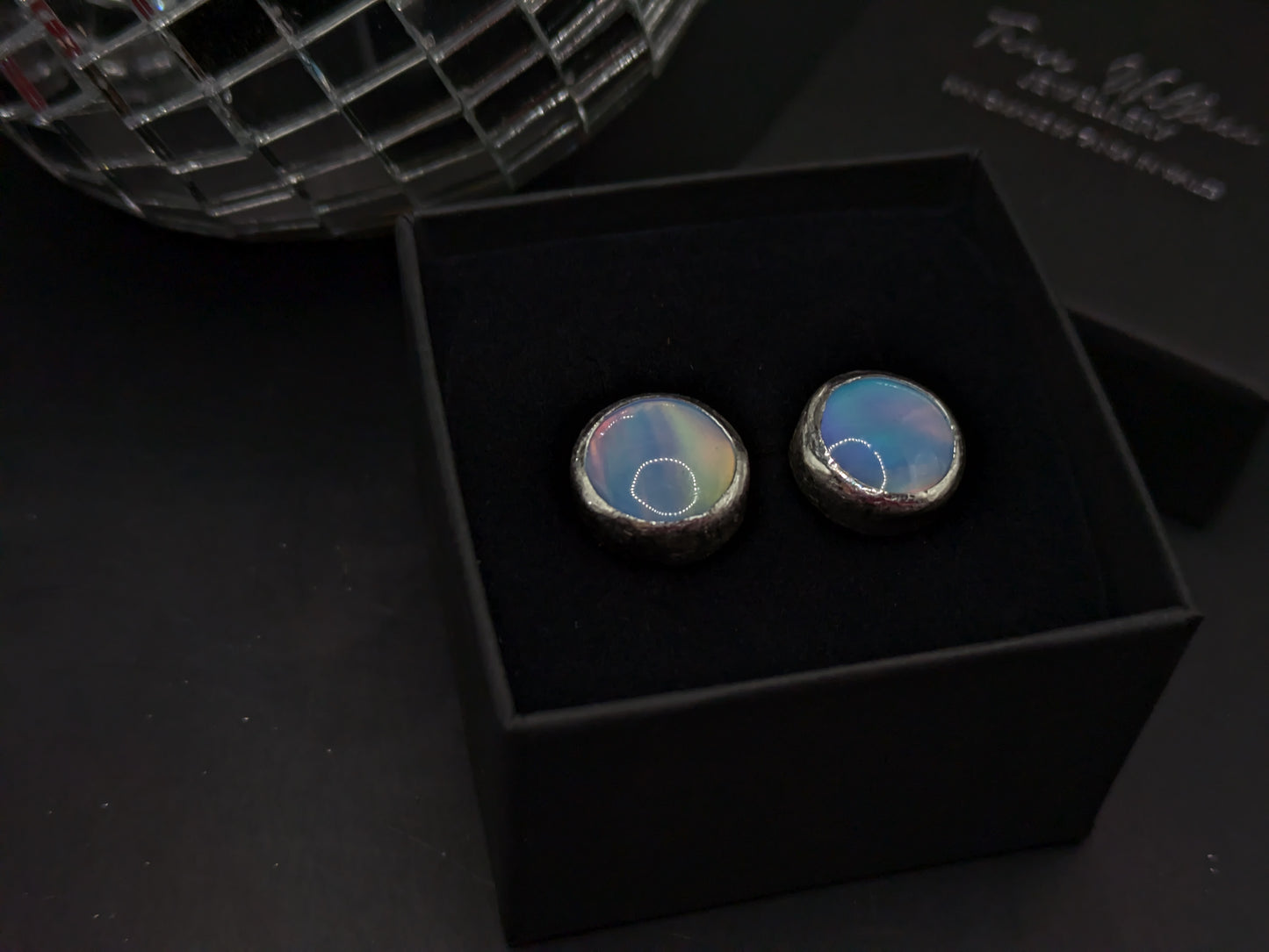 Baby Blue Aurora Opal Studs