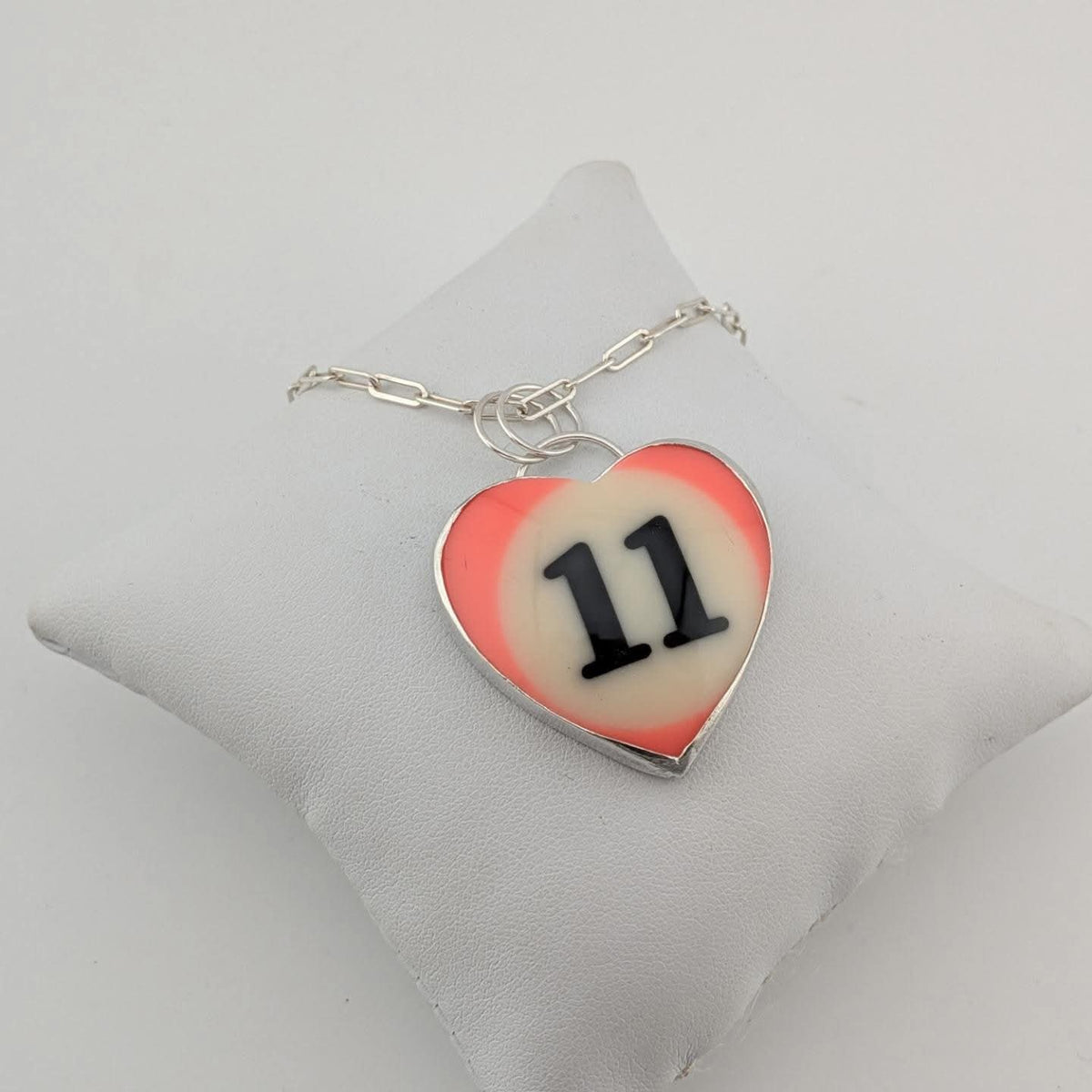 Pink/Orange #11 Pool Ball Pendant