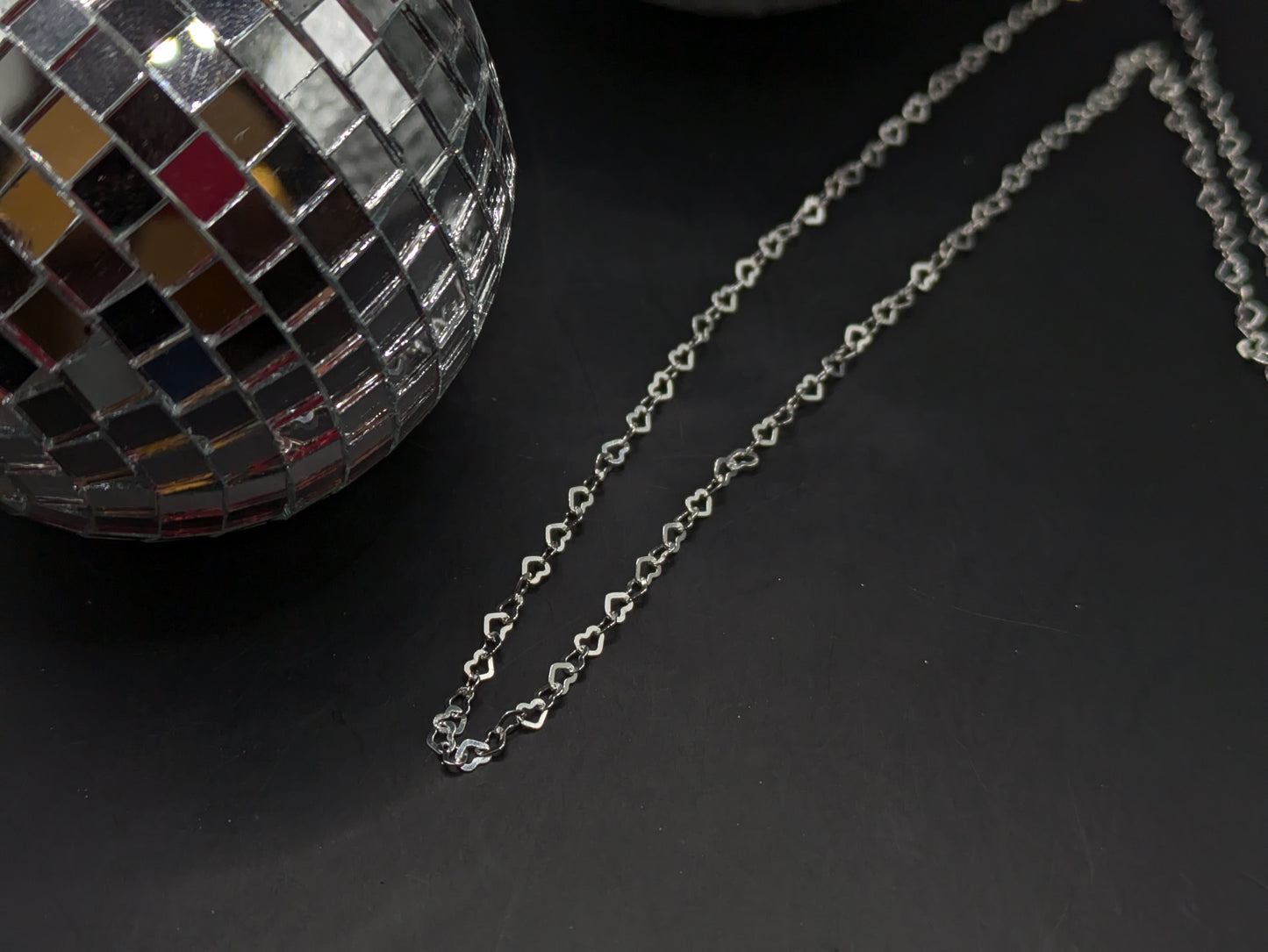 18" Silver Heart Link Chain