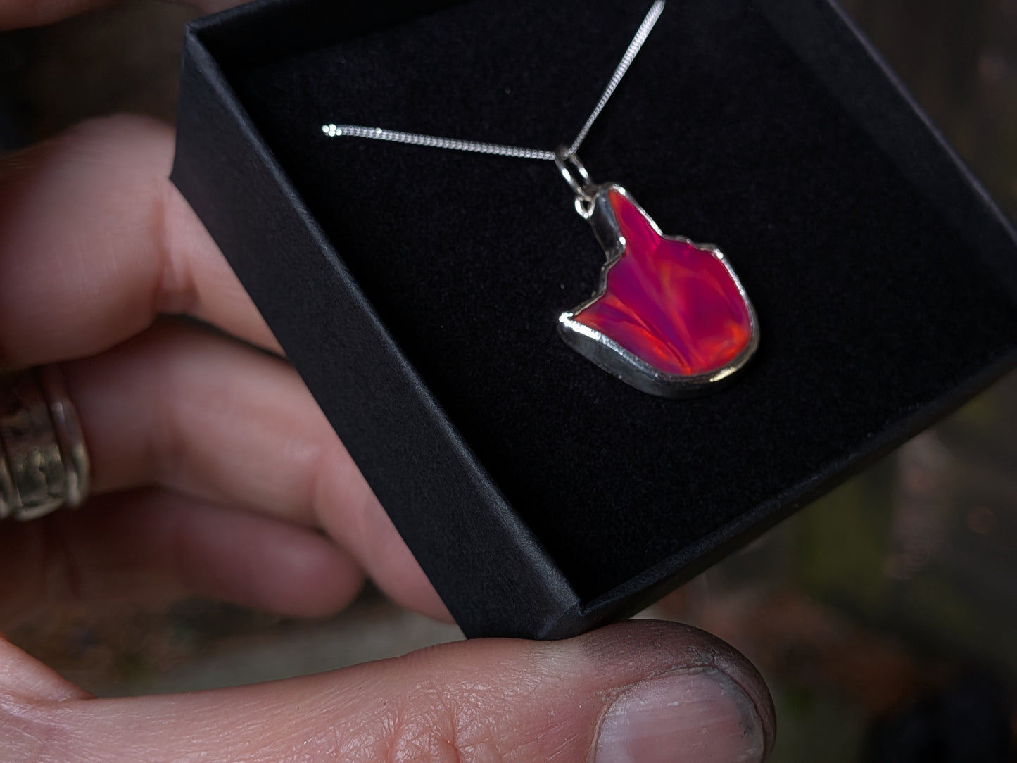 Aurora Opal Middle Finger Pendant