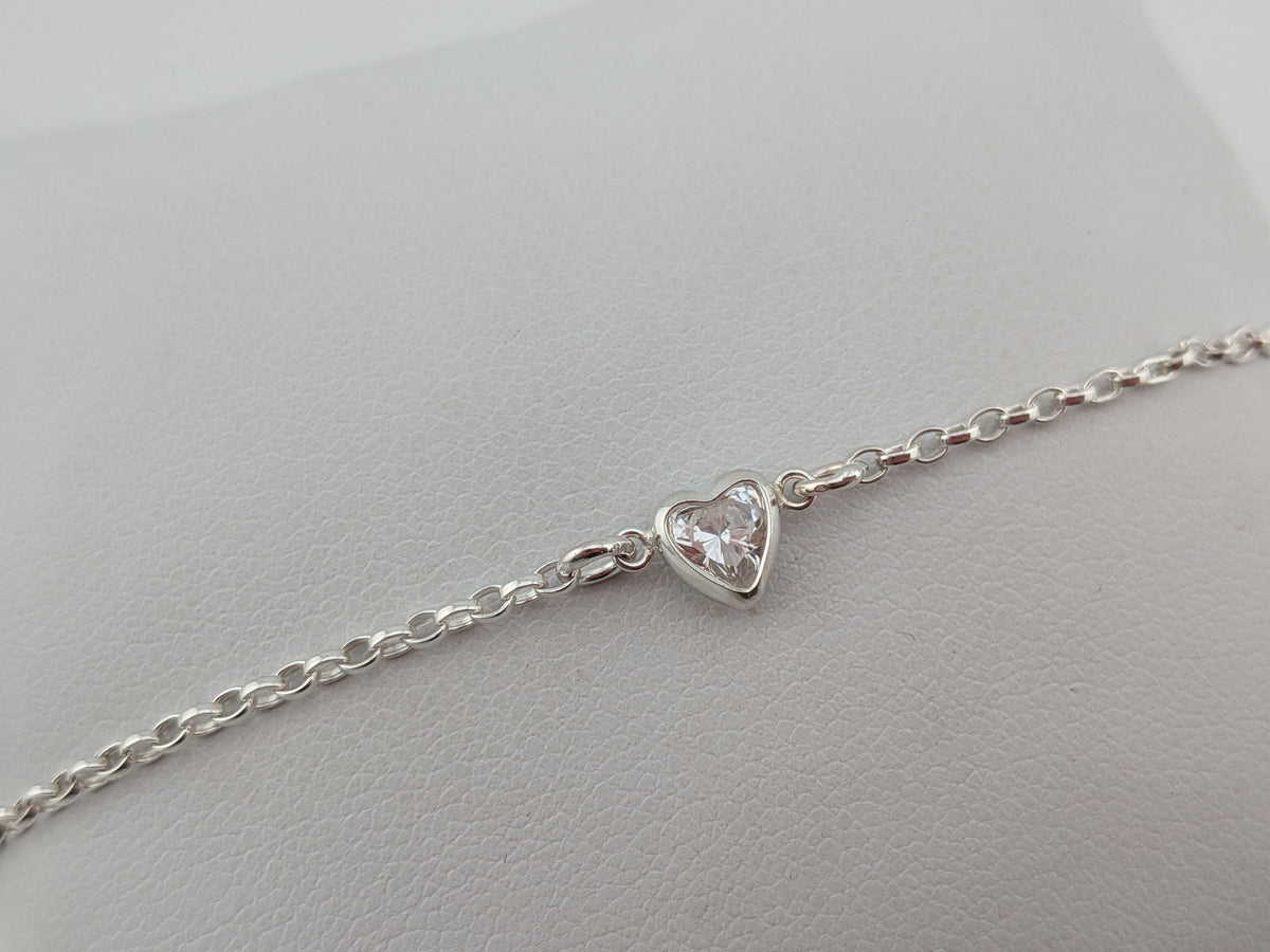 Cubic Zirconia Heart Bracelet