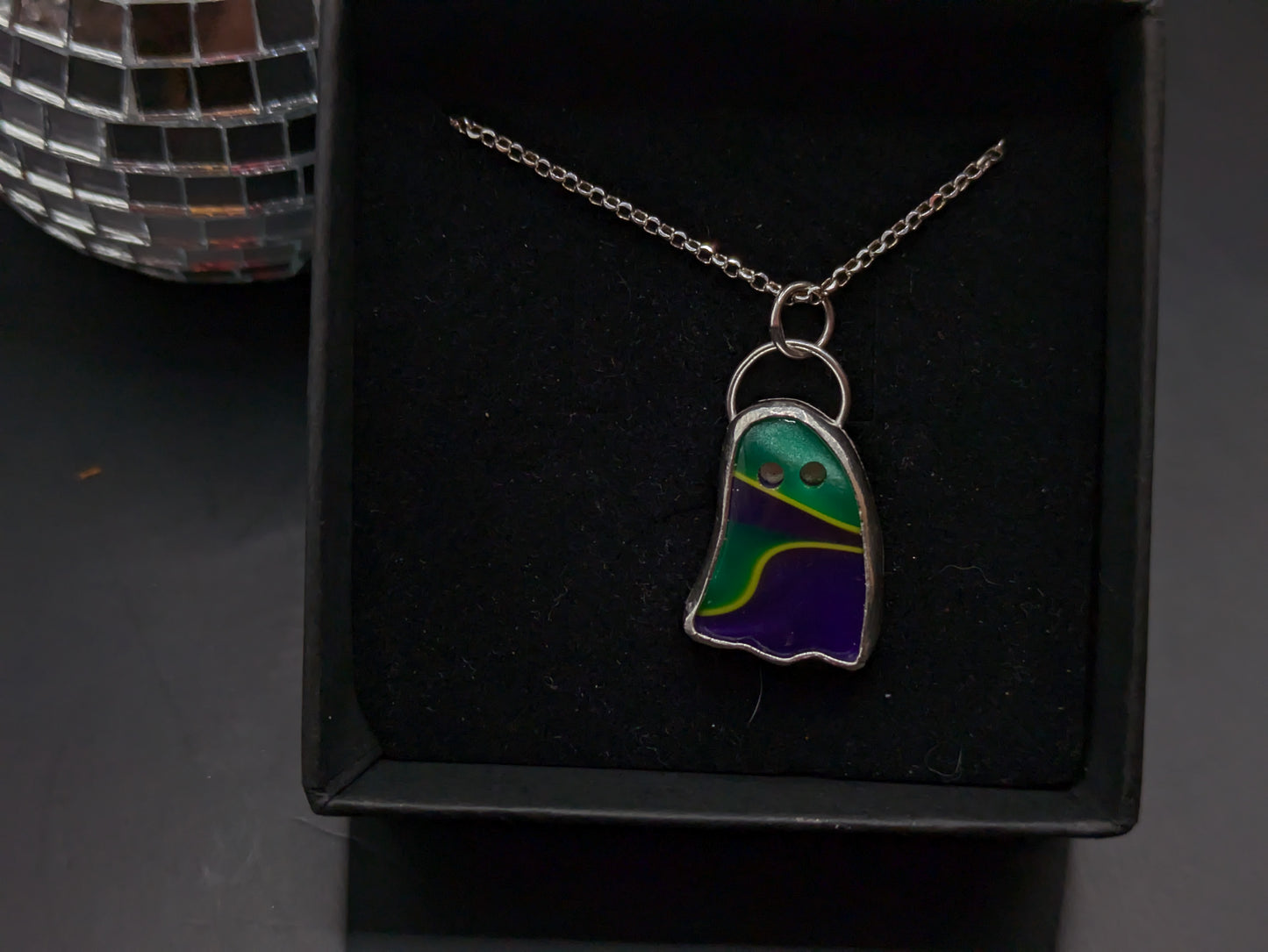Green and Purple Ghost Pendant