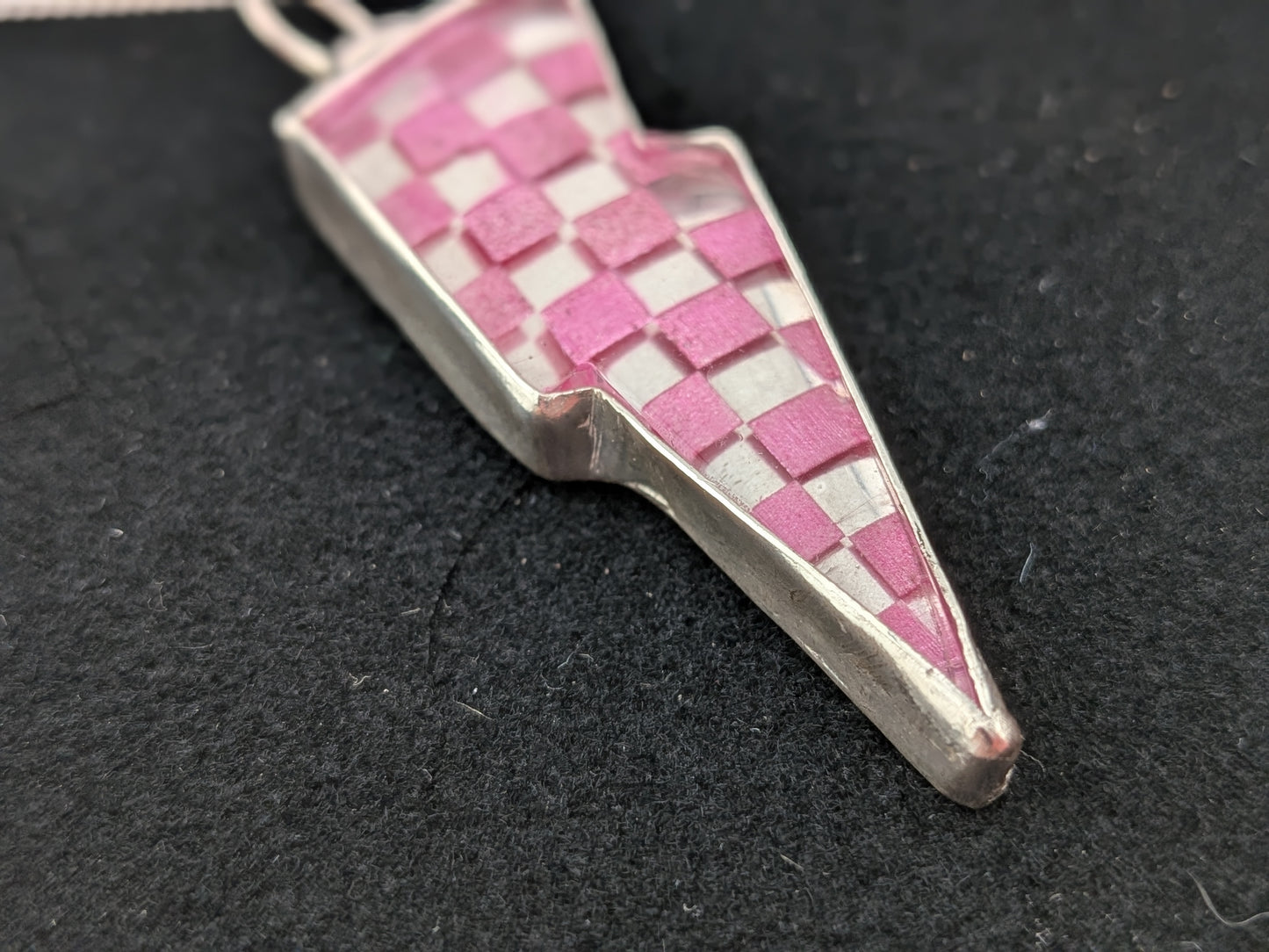 Pink Checkerboard Pendant