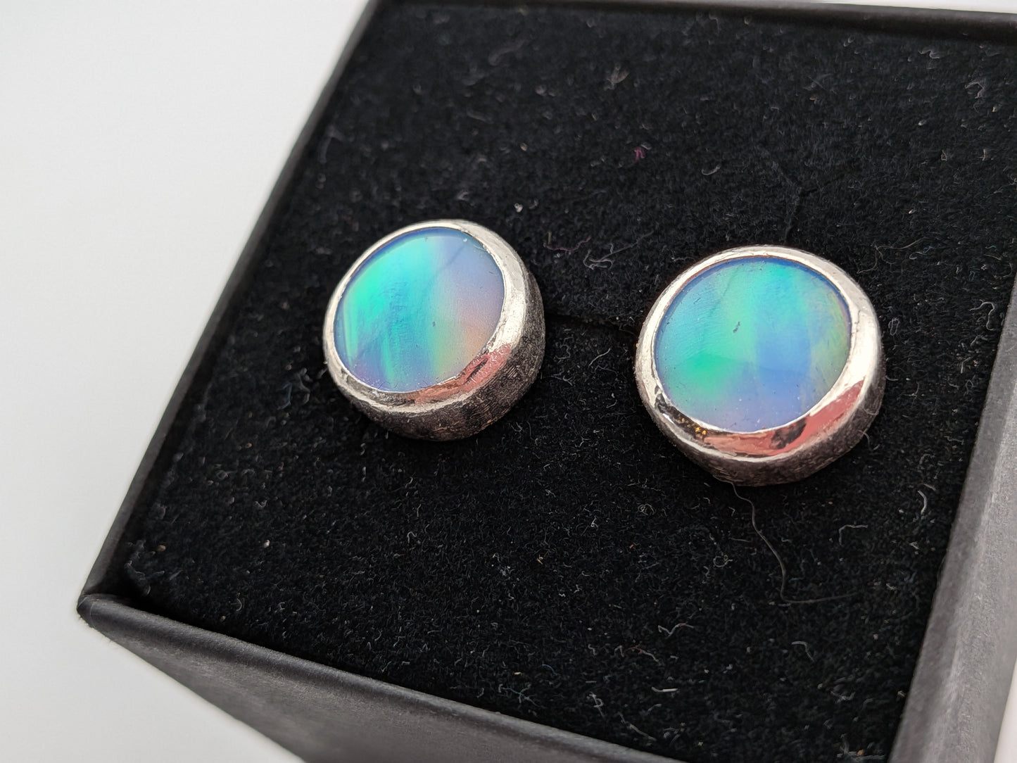 Green Aurora Opal Studs