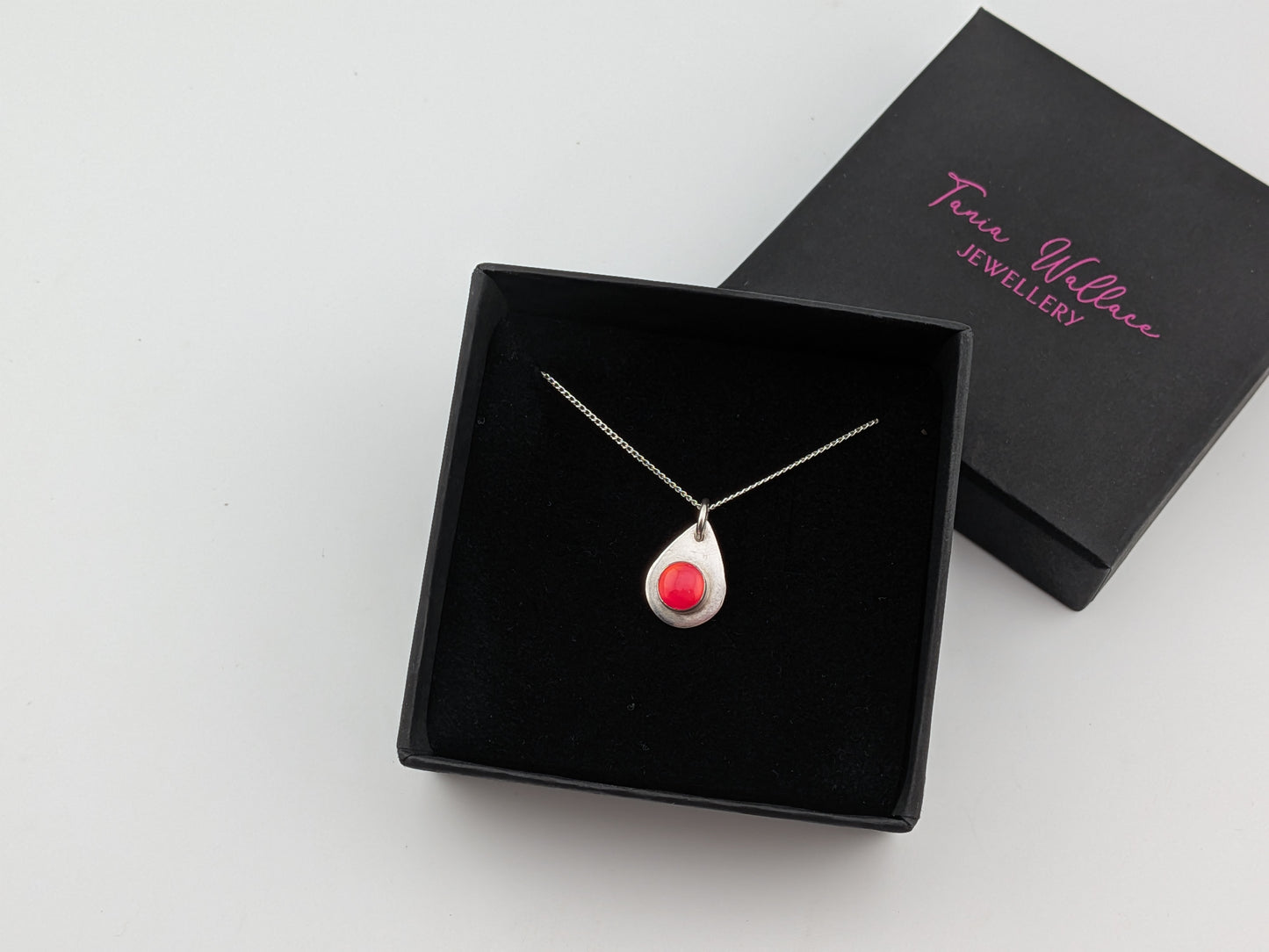 Bright Iridescent Opal Teardrop Pendant