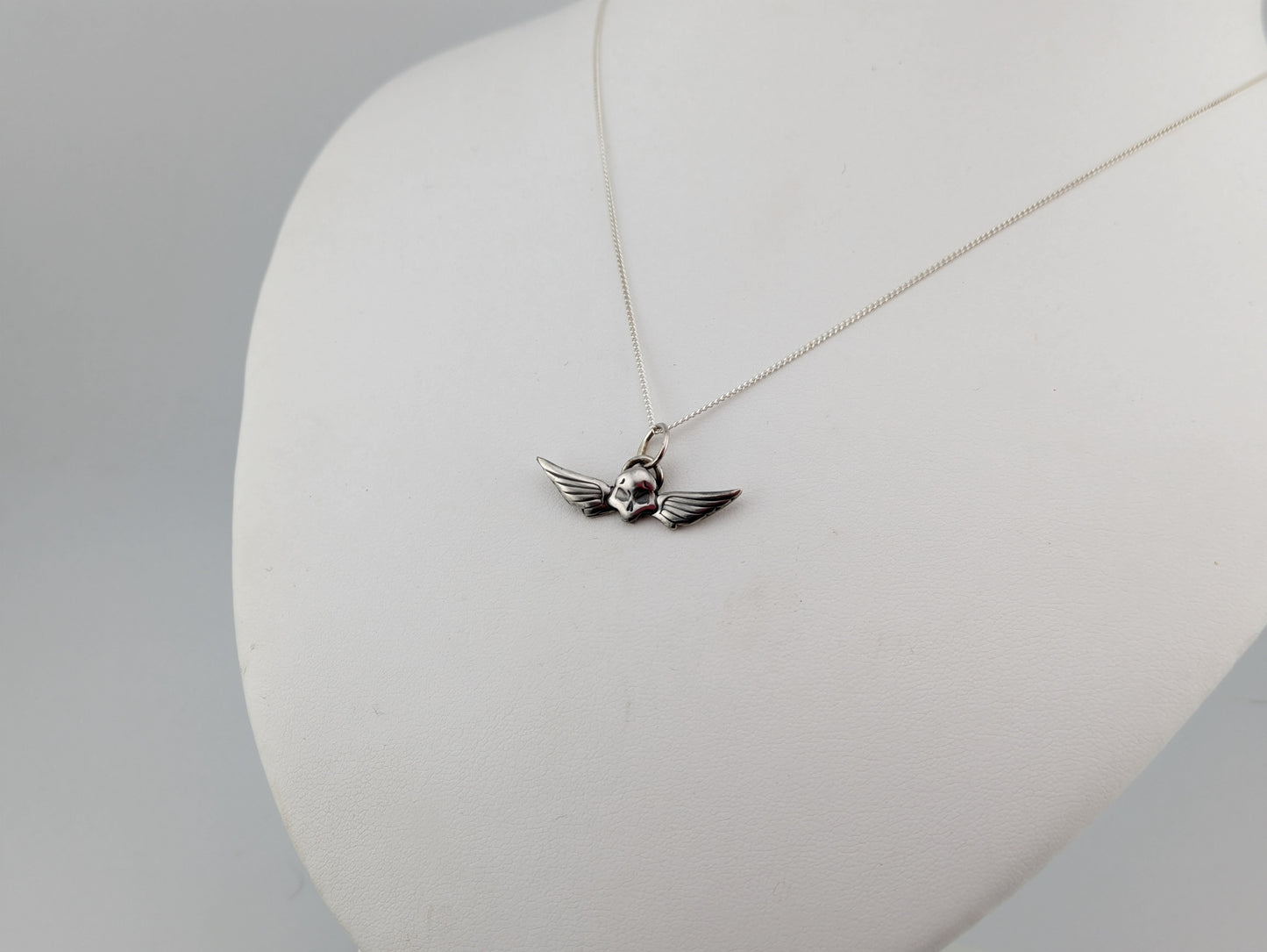 Sterling Silver Winged Skull Pendant