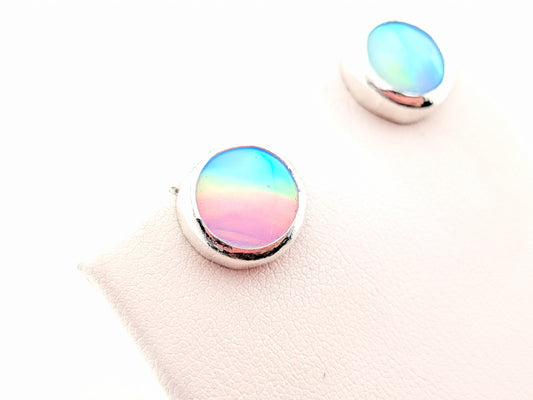 Baby Blue Aurora Opal Studs