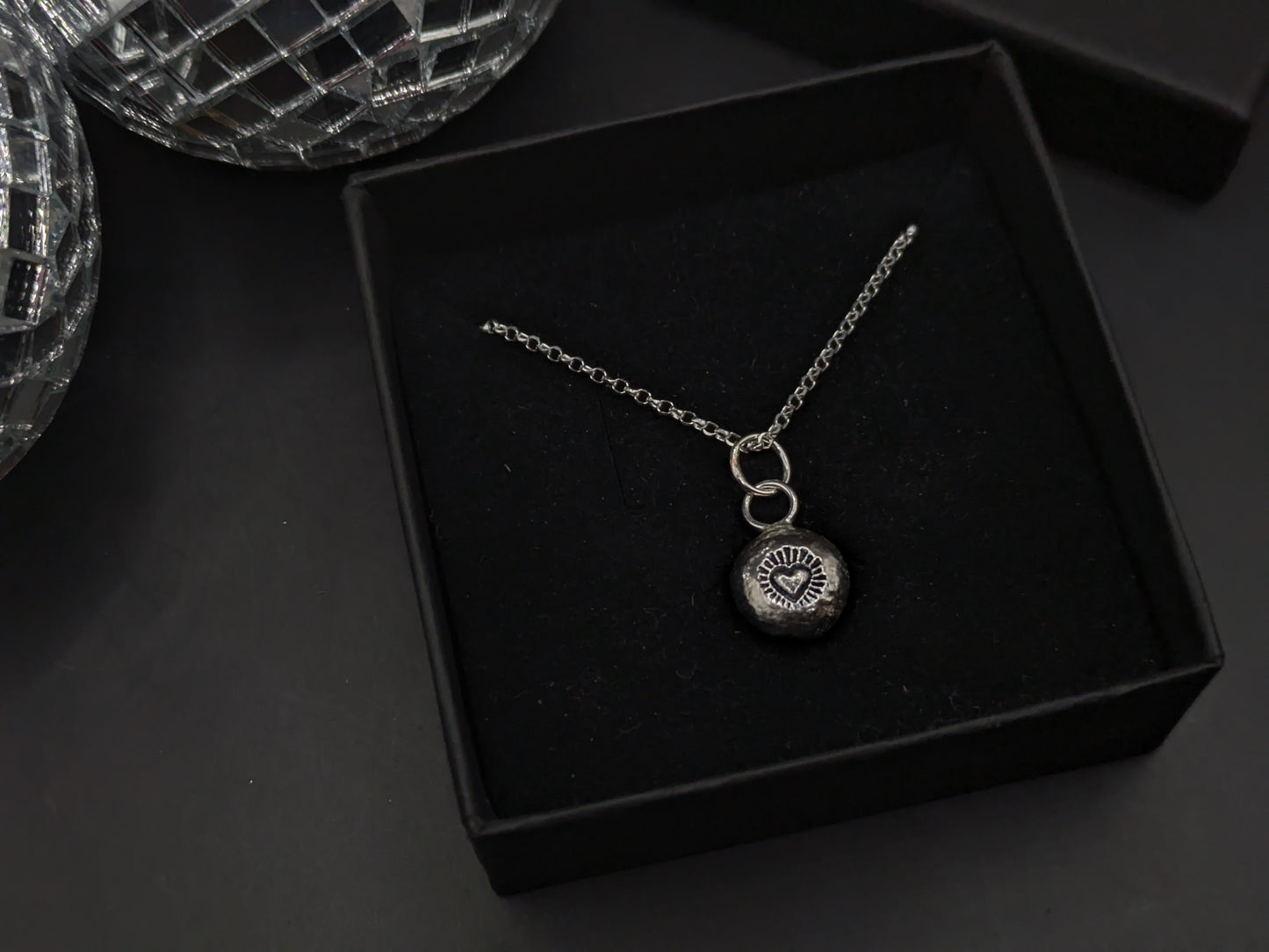 Molten Silver Heart Pendant
