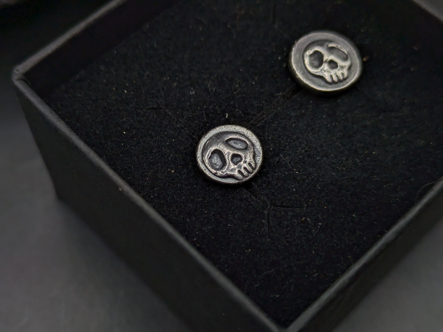 Solid Silver Skull Studs