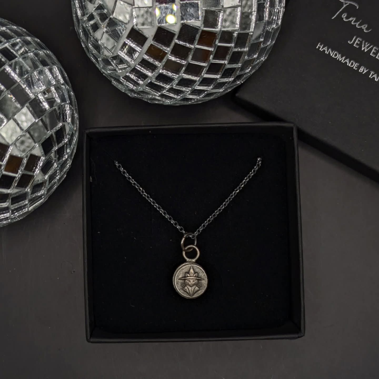 Witches Cat Pendant on Chain