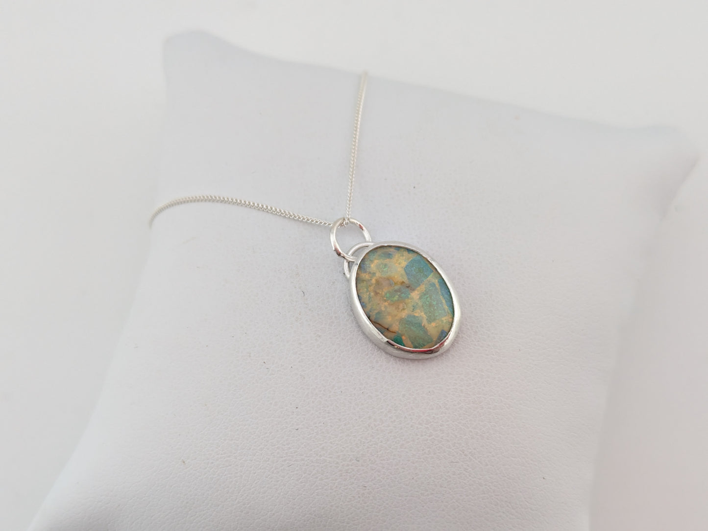 Sterling Opal Oval Pendant