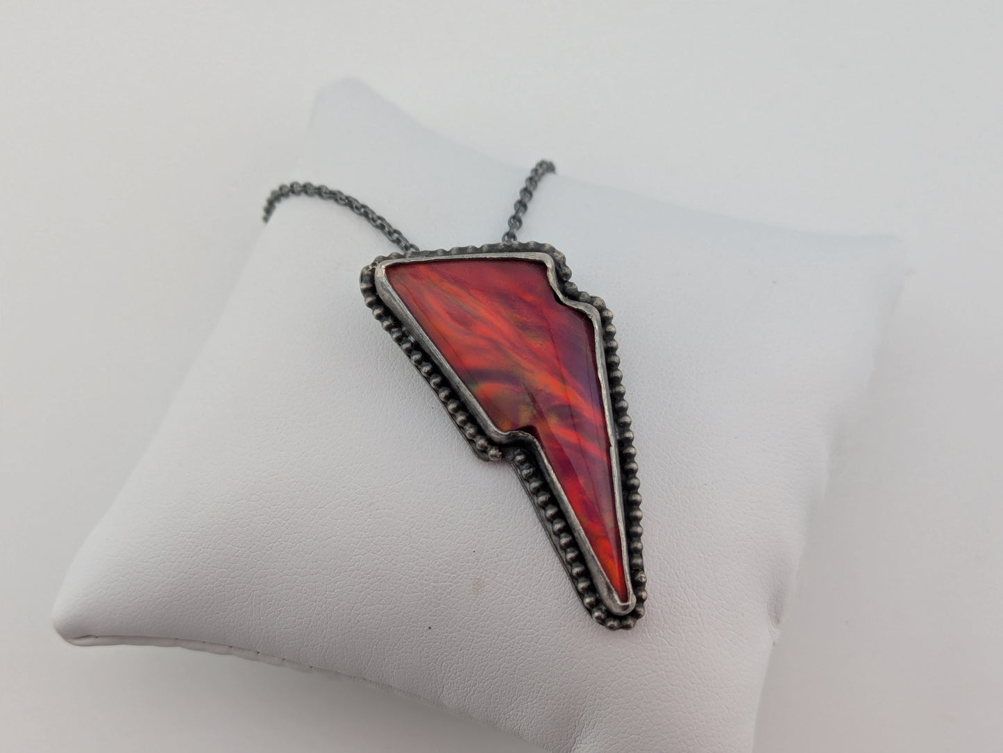 Red Aurora Opal Bolt Pendant