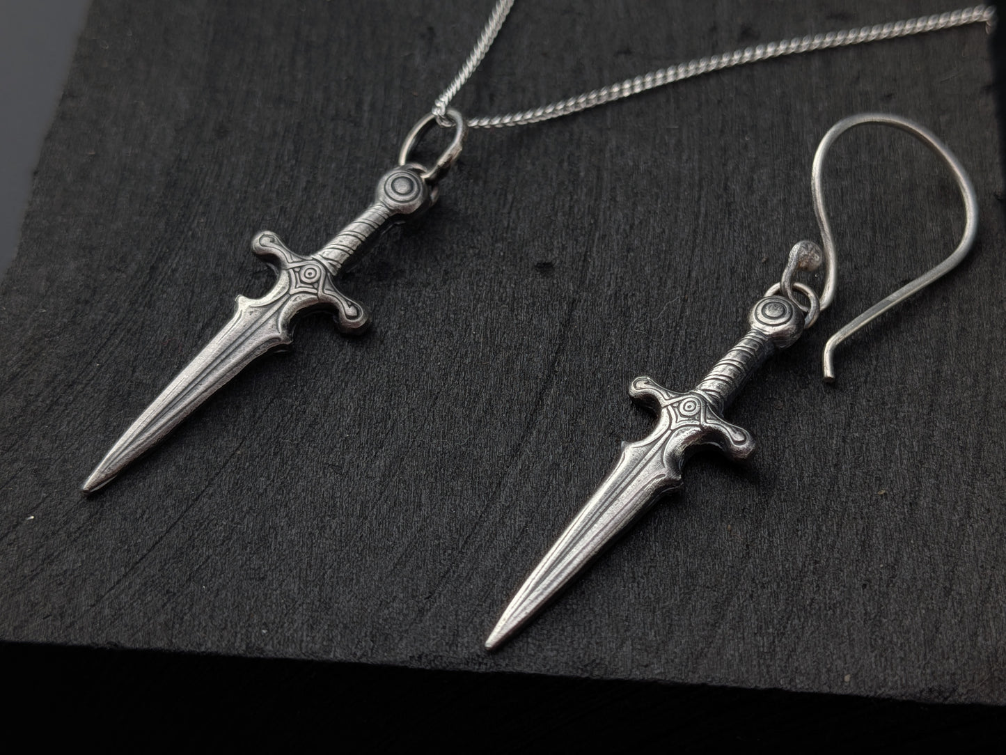 Sword Sterling Silver Single Drop