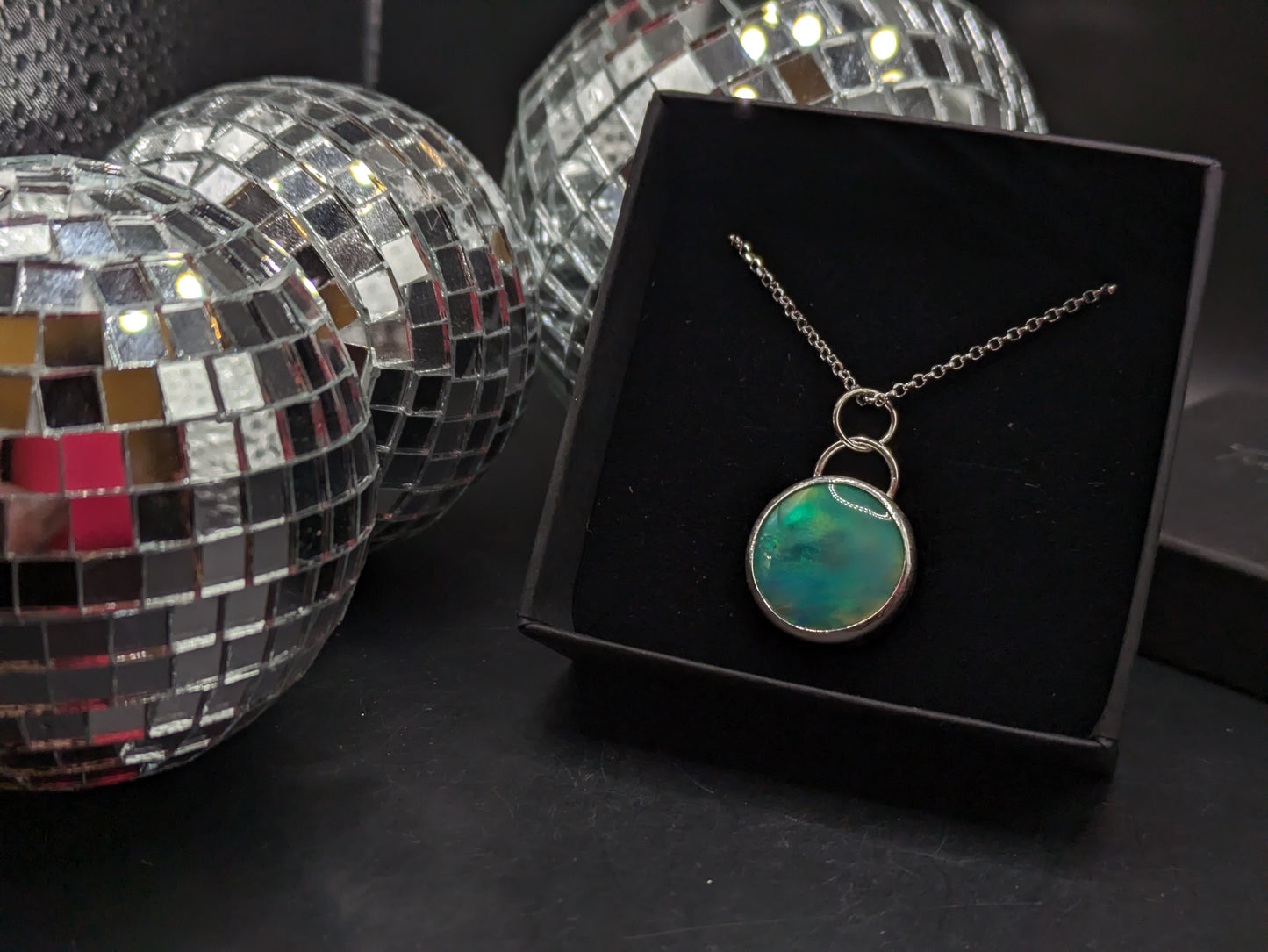 Sea Green Aurora Opal Necklace