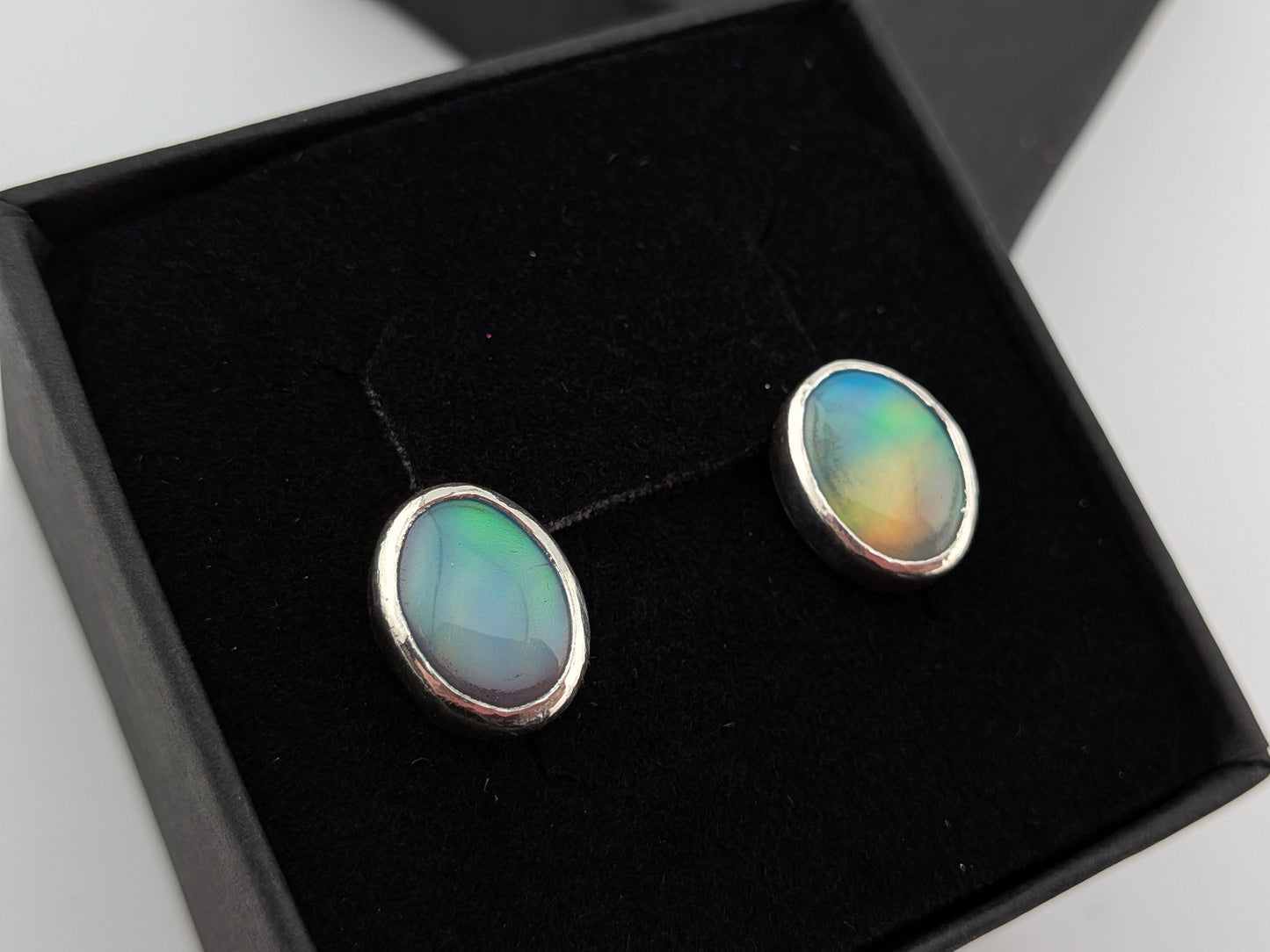 Green Aurora Opal Studs
