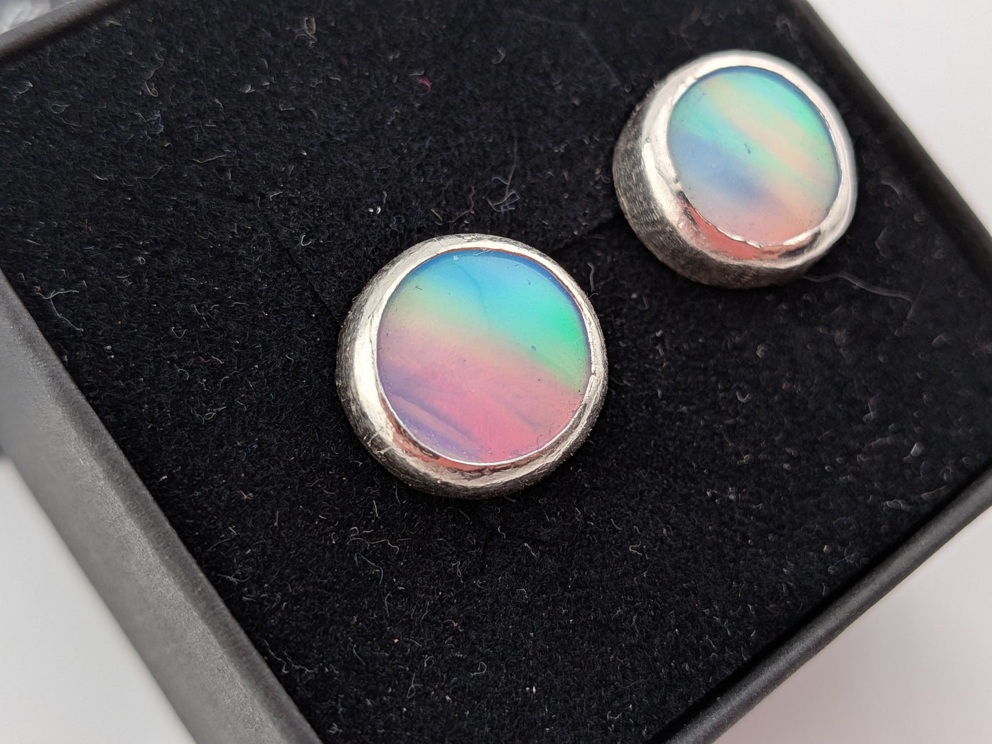 Green Aurora Opal Studs