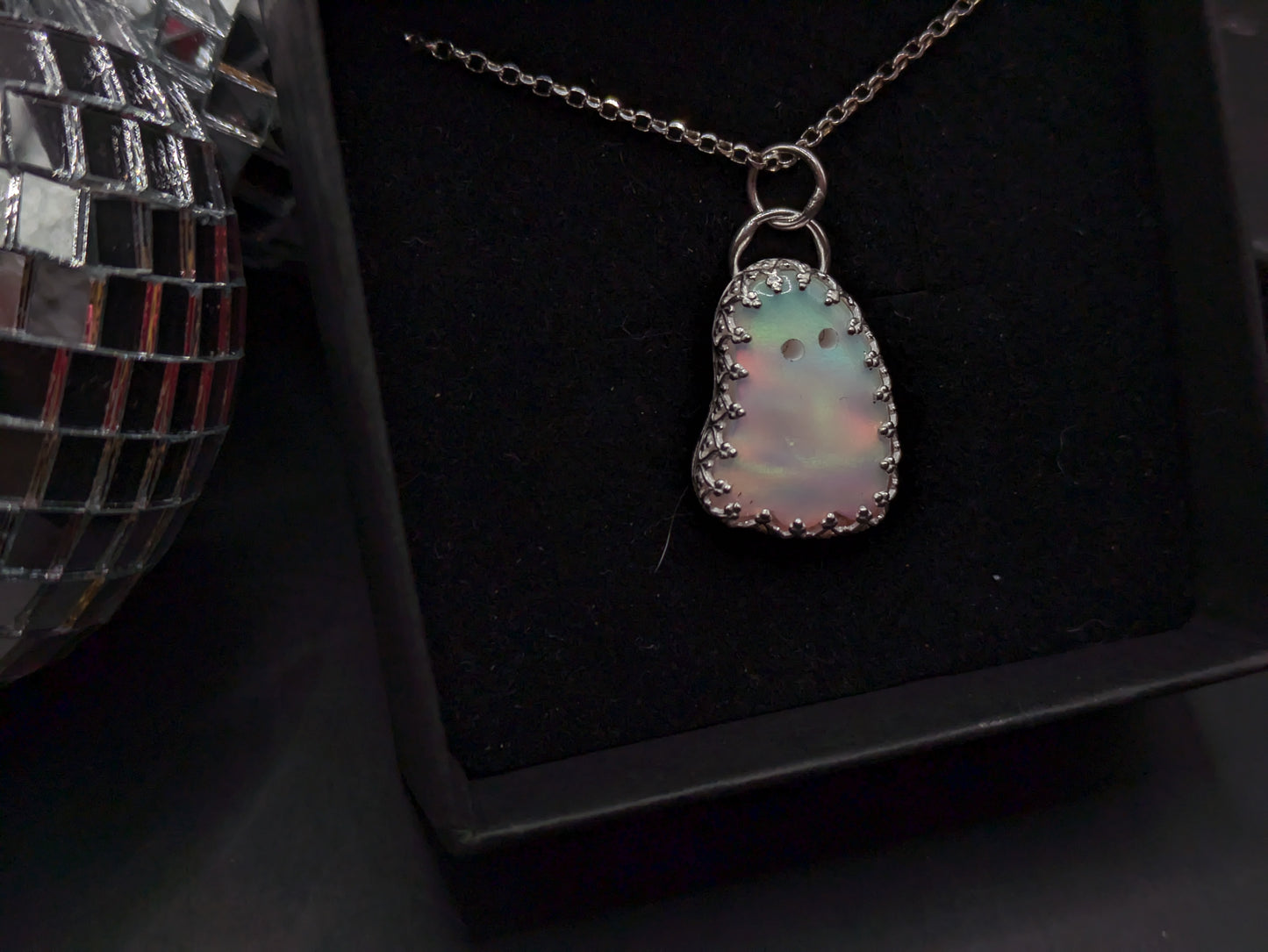 Rainbow Aurora Opal Ghost Pendant
