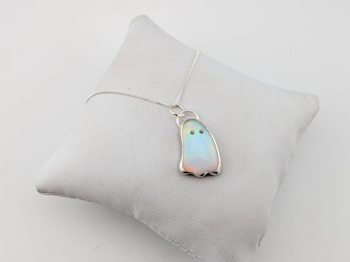 Iridescent Aurora Opal Ghost Pendant