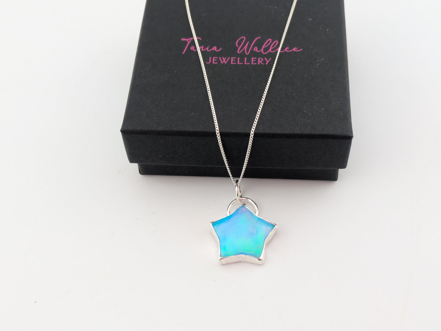 Blue/Green Aurora Opal Star Pendant
