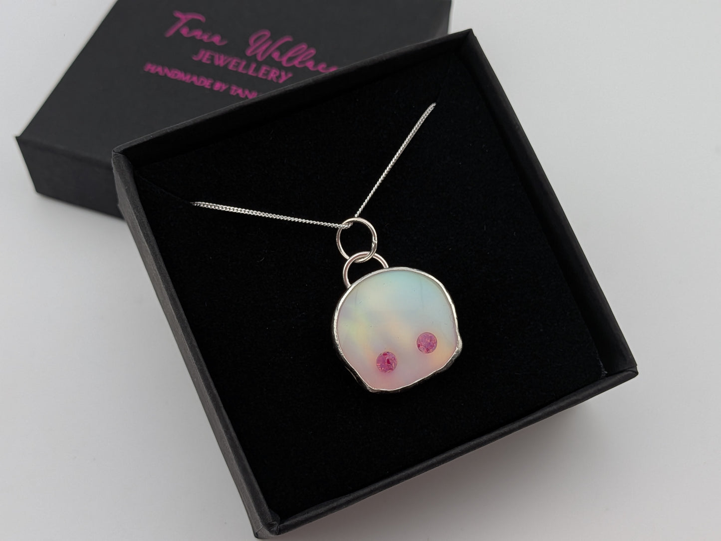 Aurora Opal Skull Pendant