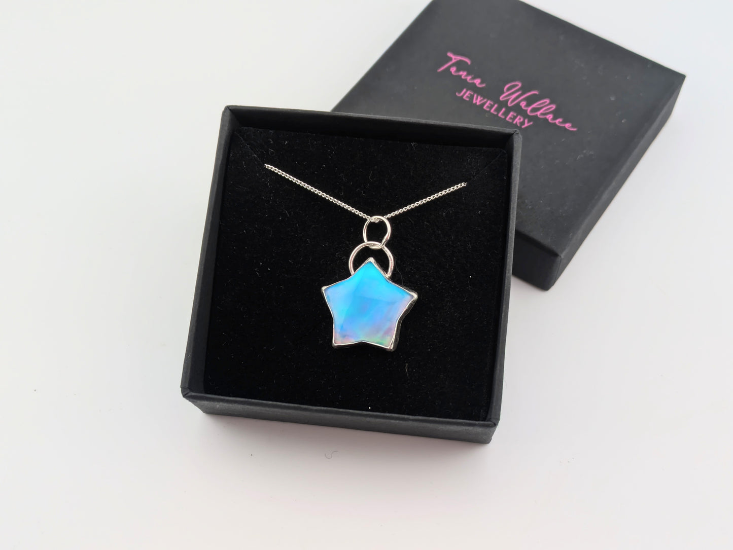 Blue/Green Aurora Opal Star Pendant