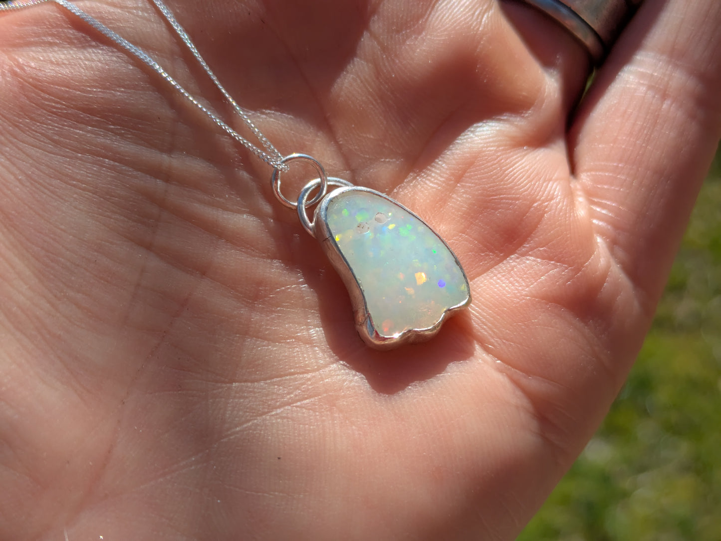 Glitter Opal Ghost Pendant