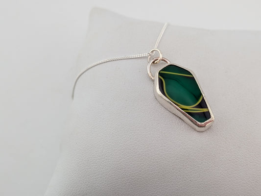Green and Purple Coffin Pendant
