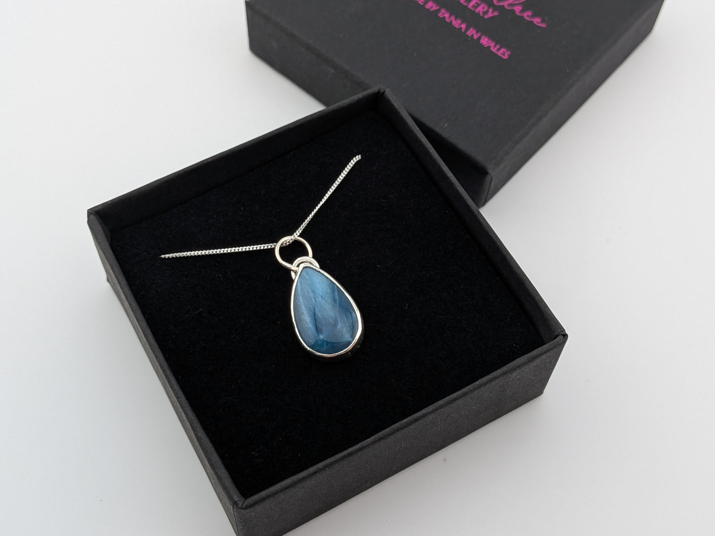 Blue Bowlerite Teardrop Pendant