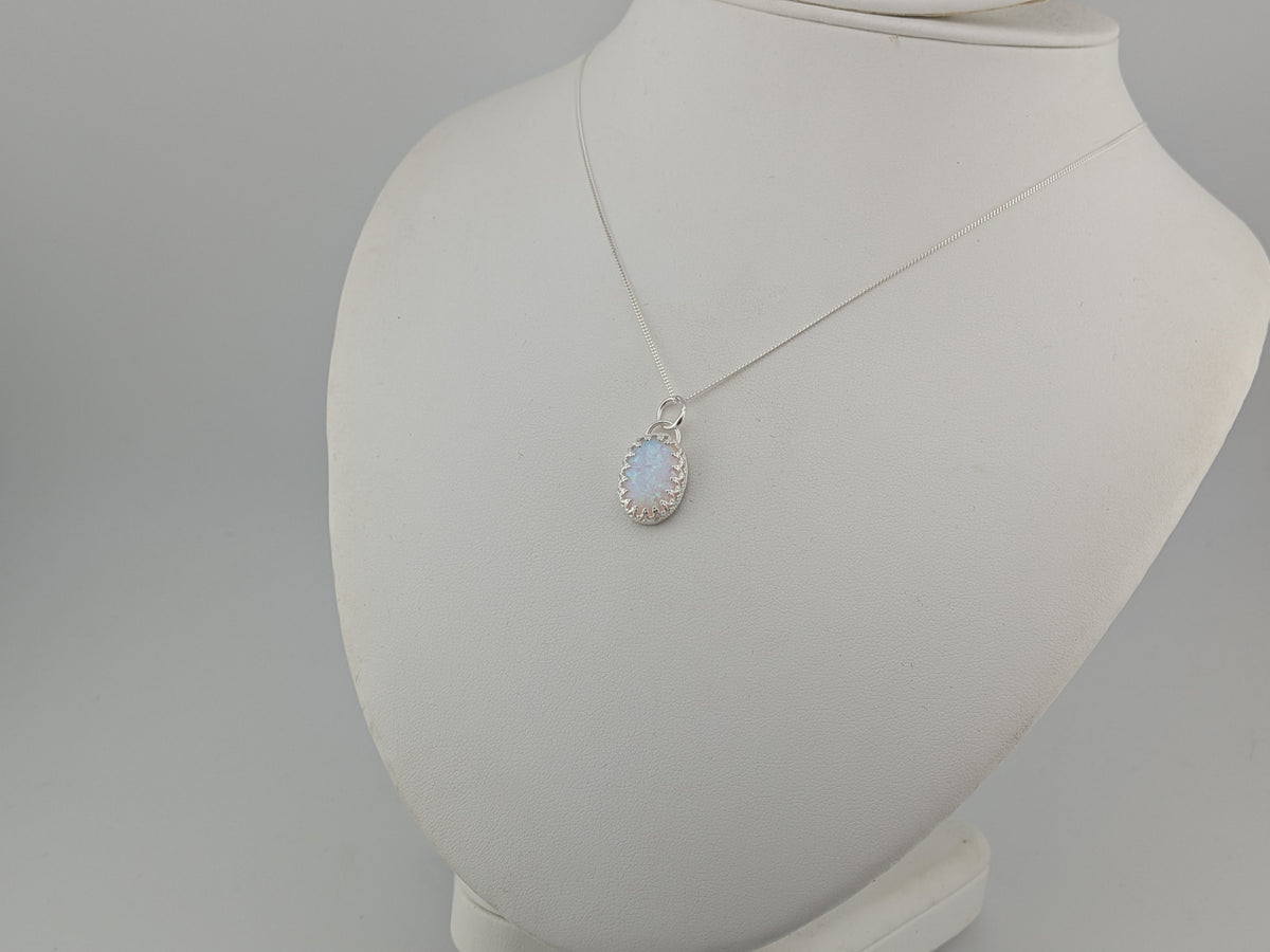 Oval Lab Created Opal Pendant