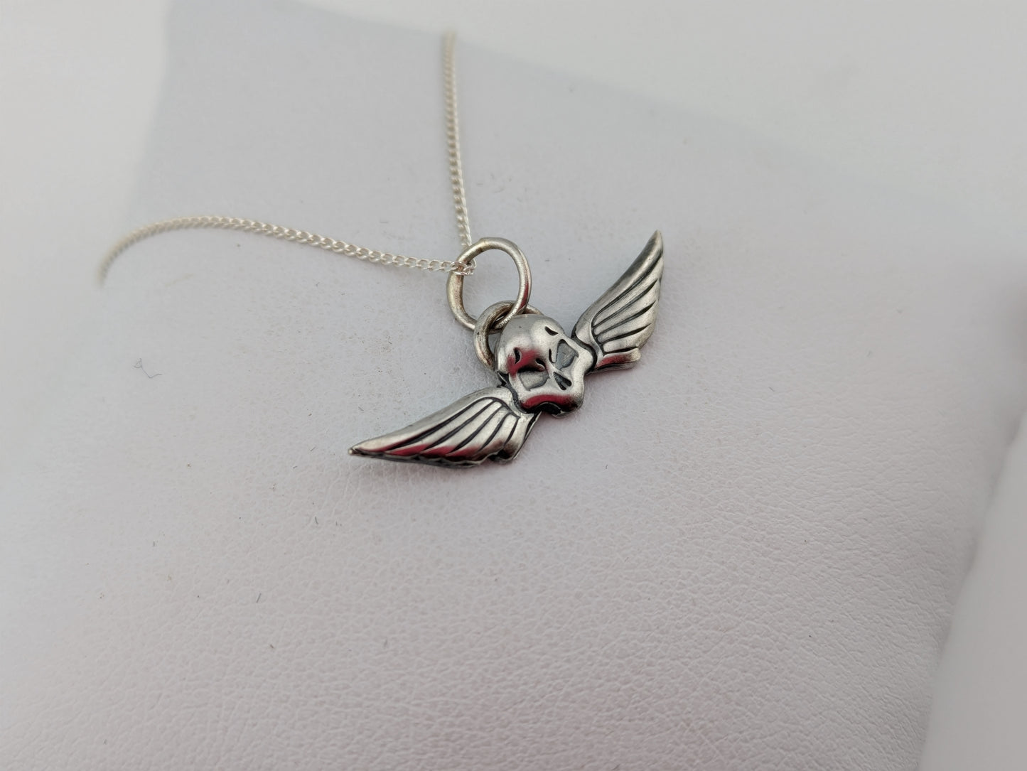 Sterling Silver Winged Skull Pendant