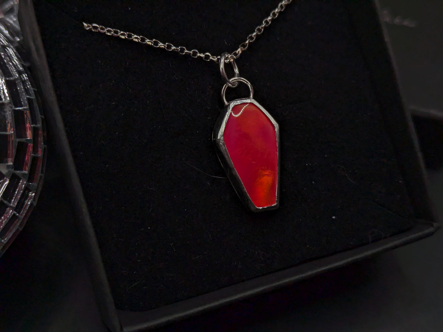Bright Aurora Opal Coffin Pendant