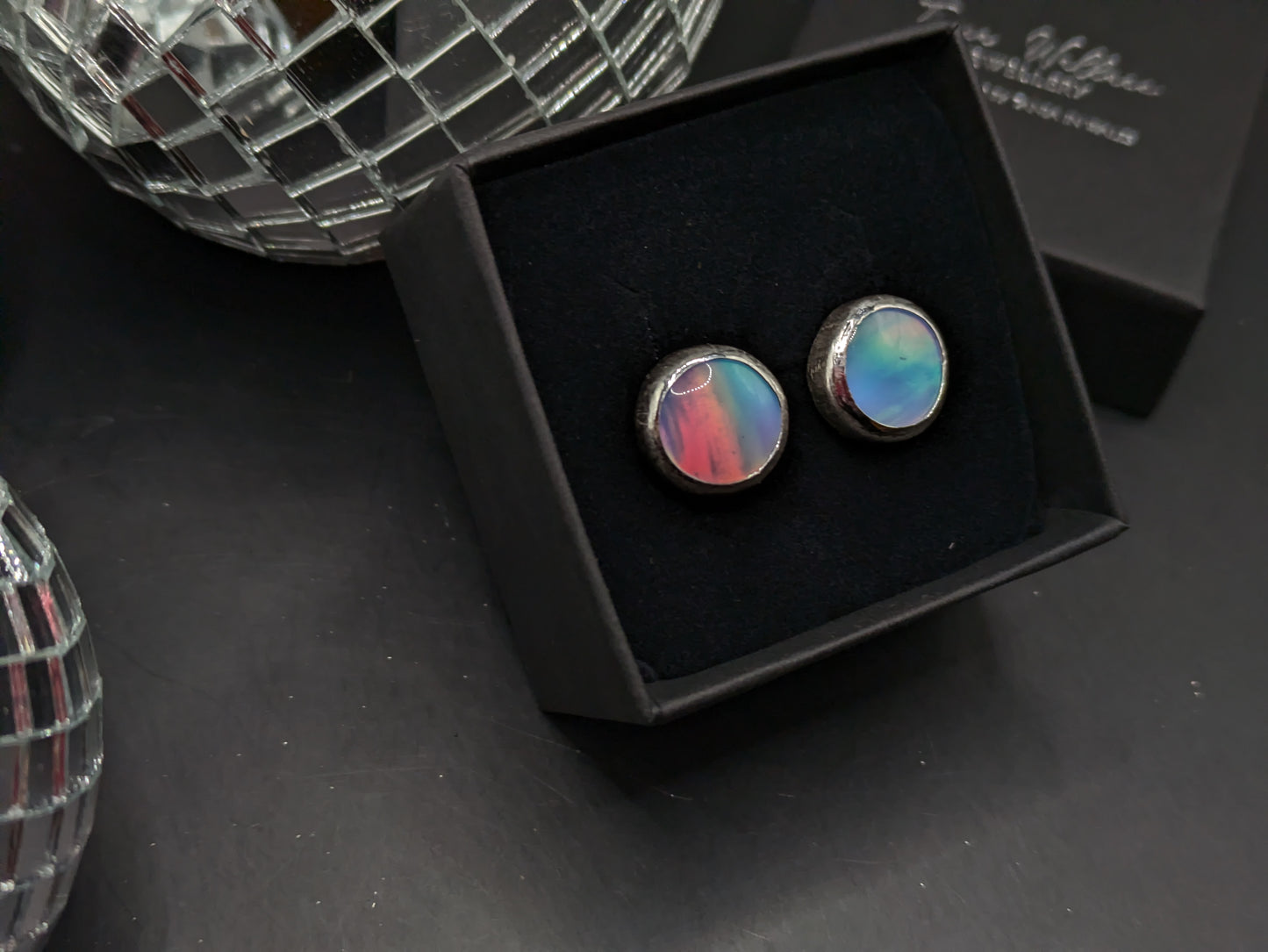Baby Blue Aurora Opal Studs
