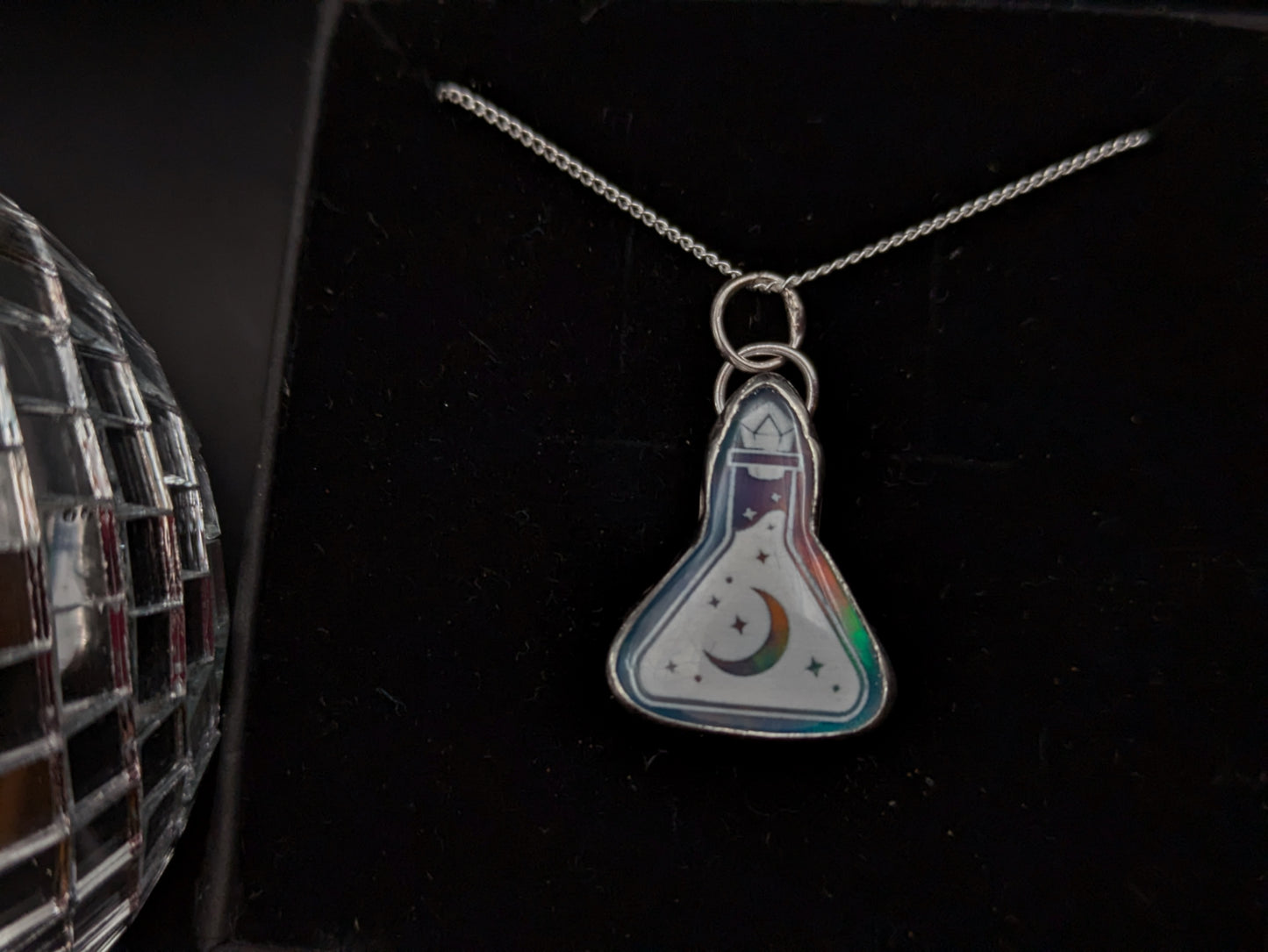 Sterling Silver Aurora Opal Potion Bottle Pendant