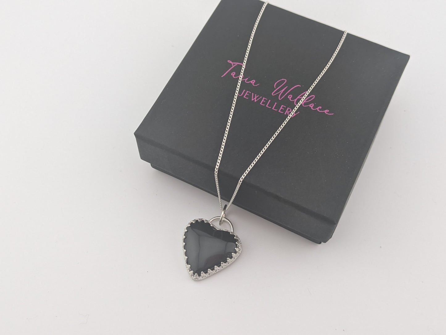 Black and Silver Pool Ball Heart