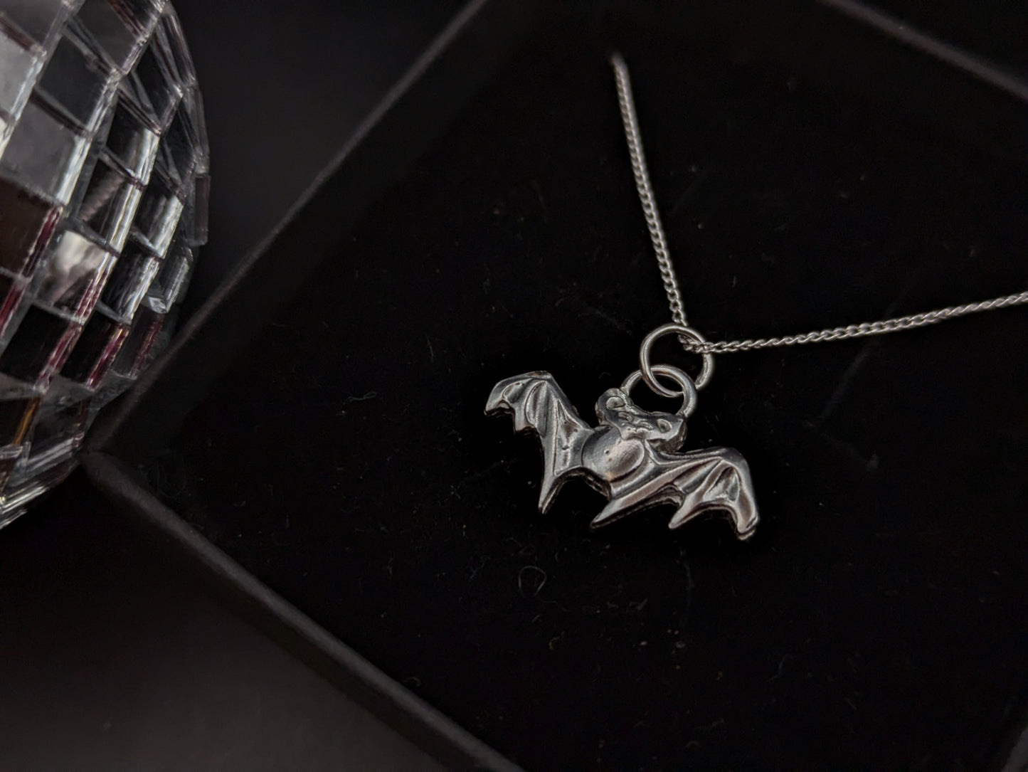 Sterling Silver Hand Pressed Bat Pendant