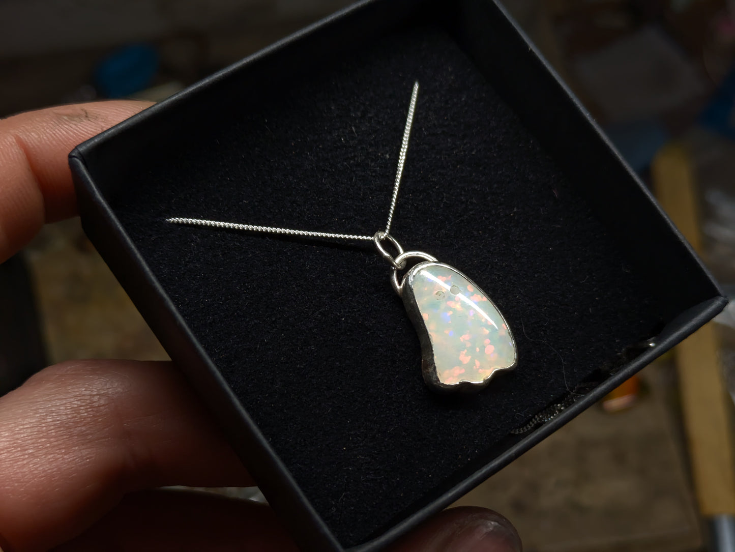 Glitter Opal Ghost Pendant