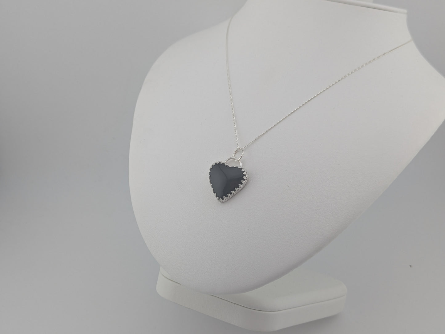 Black and Silver Pool Ball Heart