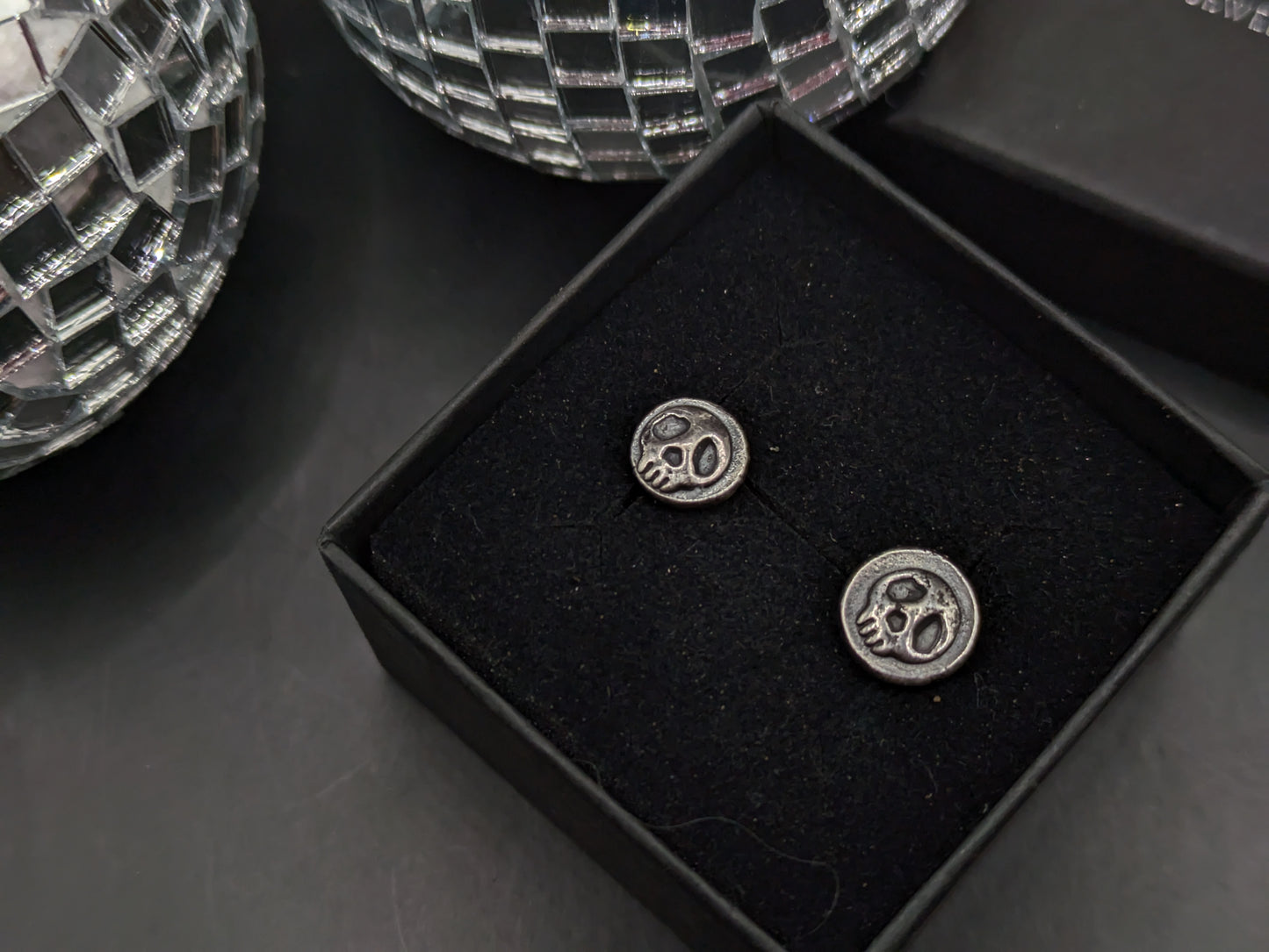 Solid Silver Skull Studs