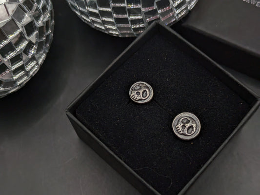 Solid Silver Skull Studs