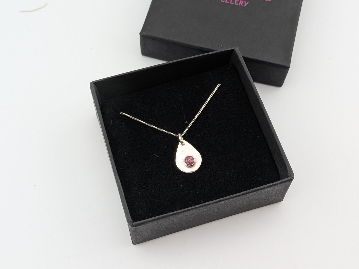 Purple Opal Teardrop Pendant