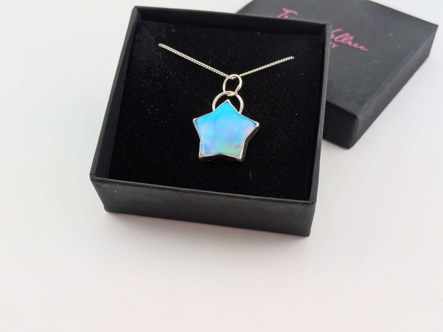 Blue/Green Aurora Opal Star Pendant